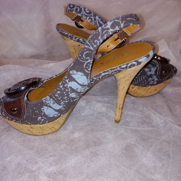 Guess - Open Toe Sling back - Cork heel - Picture 1 of 8